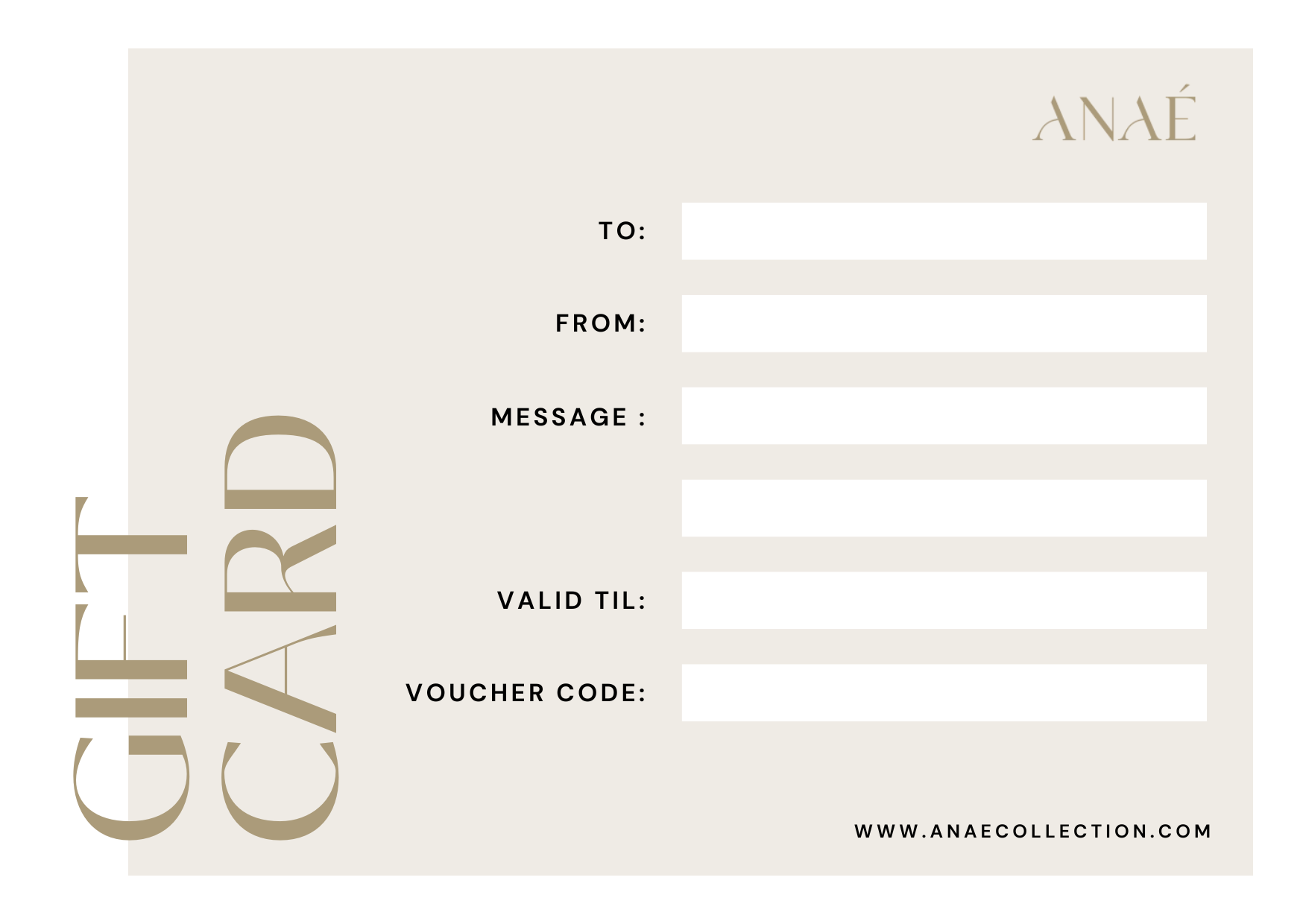 ANAE GIFT CARD