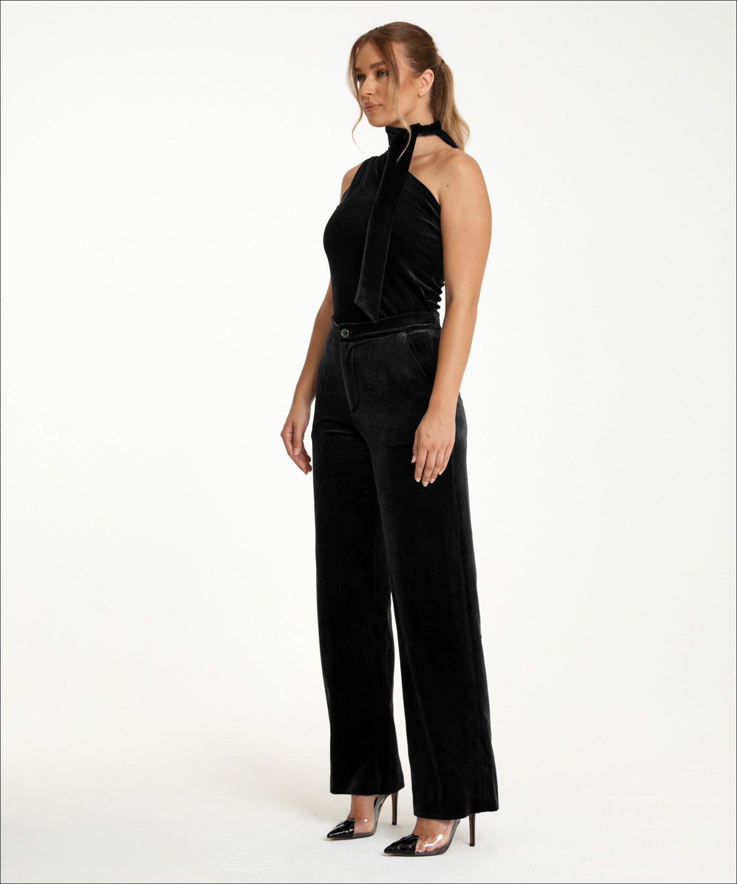 Chloe Highwaisted Velvet Pants