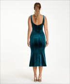 Anae Diana Teal Velvet Dress
