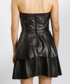 KOURT LEATHER STRAPLESS DRESS 