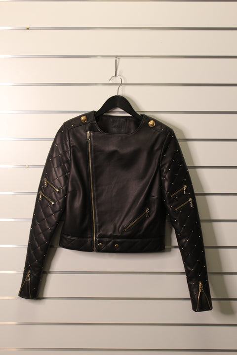 Max Biker Leather Jacket sample sale