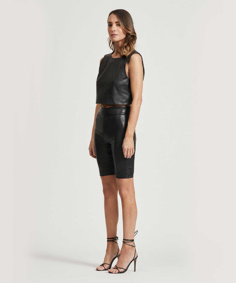 Indi Stud Leather Biker Short